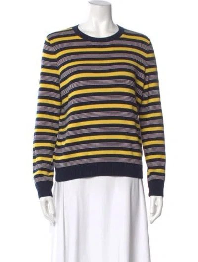 Pre-owned A.p.c. Striped Scoop Neck Sweater In Blue