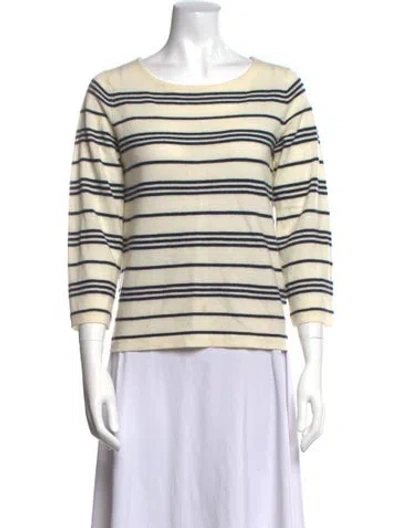 Pre-owned Apc Striped Scoop Neck Sweater In White