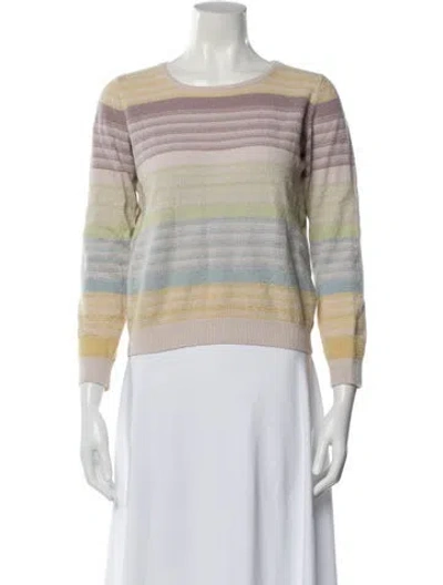 Pre-owned Apc Striped Scoop Neck Sweater In Yellow