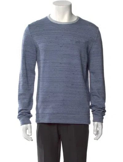 Pre-owned A.p.c. Striped Scoop Neck Sweatshirt In Blue