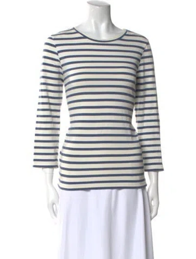 Pre-owned A.p.c. Striped Scoop Neck Top In Multi