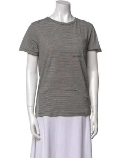 Pre-owned A.p.c. Striped Scoop Neck T-shirt In Black