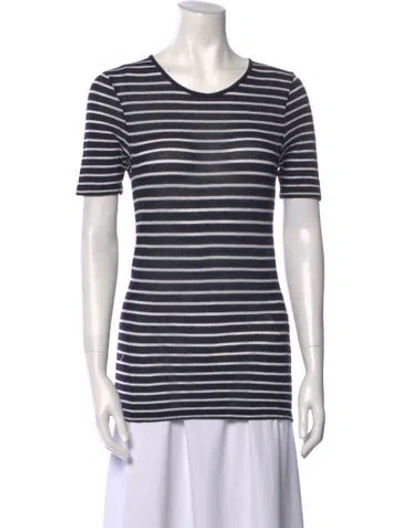 Pre-owned Apc Striped Scoop Neck T-shirt In Blue