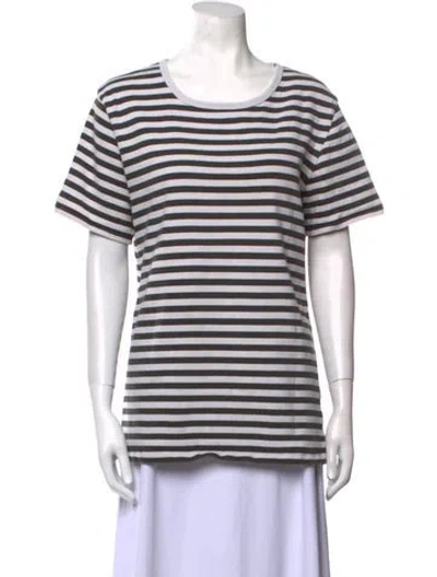 Pre-owned Apc Striped Scoop Neck T-shirt In Neutral