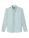Apc Greg Button-down Collar Logo-embroidered Striped Cotton Shirt