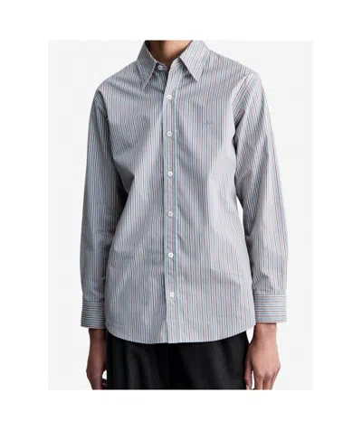 A.p.c. Striped Shirt In Blue