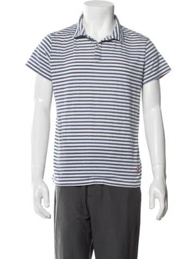 Pre-owned A.p.c. Striped Short Sleeve In Blue