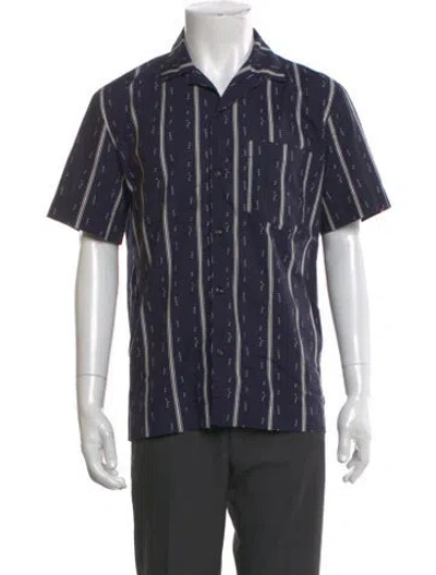 Pre-owned A.p.c. Striped Short Sleeve Shirt In Blue