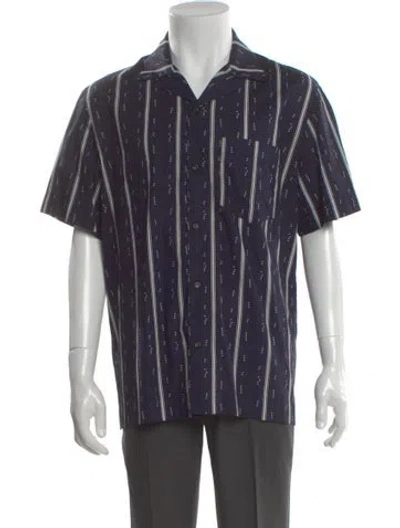 Pre-owned A.p.c. Striped Short Sleeve Shirt In Blue