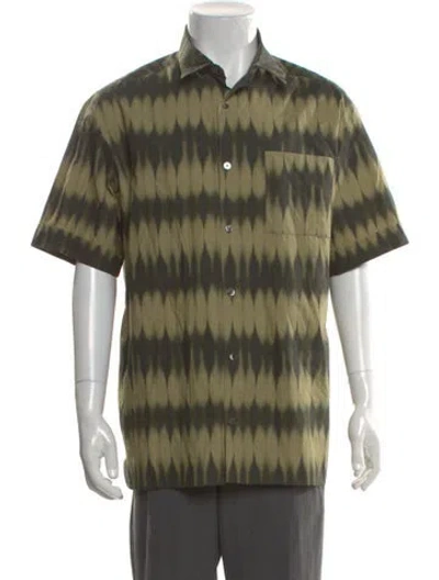 Pre-owned A.p.c. Striped Short Sleeve Shirt In Green