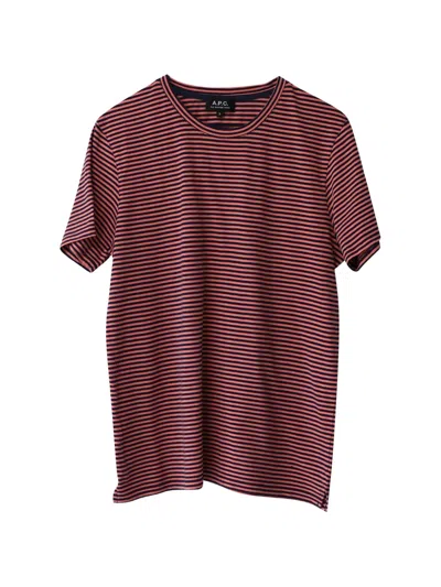 Pre-owned Apc Striped Short-sleeve T-shirt In Orange