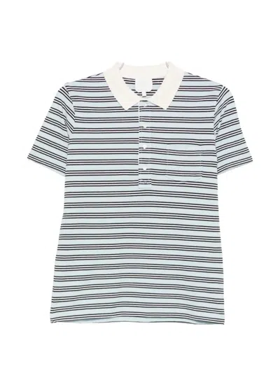 Apc Striped Short-sleeves Polo Shirt In Blue