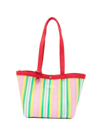 A.p.c. Striped Shoulder Bag In Orange