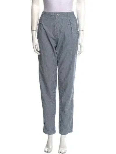 Pre-owned Apc Striped Straight Leg Pants In Blue