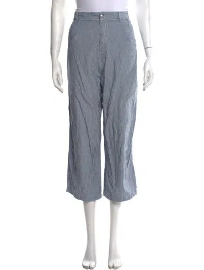 Pre-owned A.p.c. Striped Straight Leg Pants In Blue