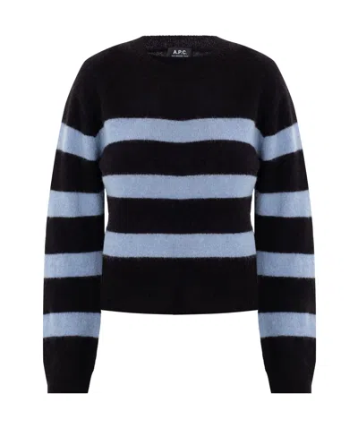 Apc Striped Sweater In Black