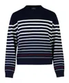 Apc Striped Merinos Wool Billie Crew-neck Sweater In Black