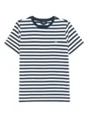 Apc A.p.c. Striped Cotton T-shirt Clothing In Blue