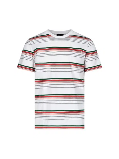 Apc Striped Cotton Jersey Crew-neck T-shirt In Multi
