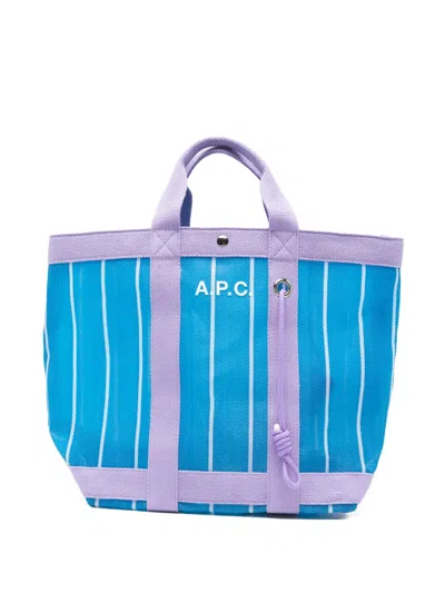 A.p.c. Striped Tote Bag In Red