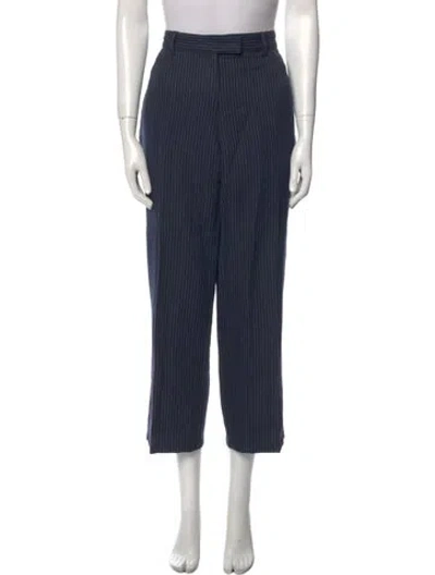 Pre-owned Apc Striped Wide Leg Pants In Blue