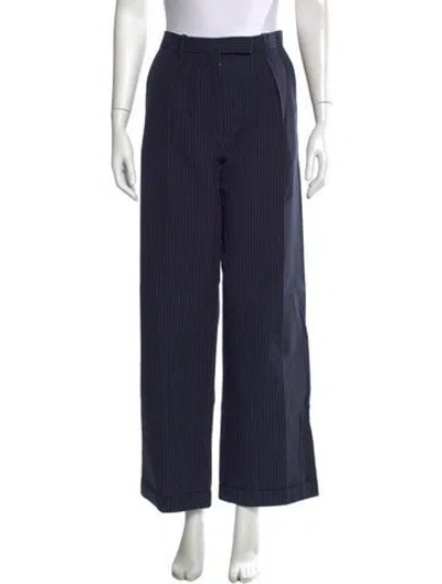 Pre-owned A.p.c. Striped Wide Leg Pants W/ Tags In Blue