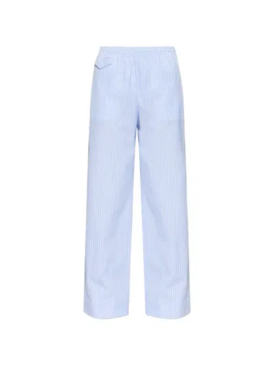 Apc Striped Wide-leg Trousers In Blue