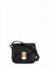 Apc Structured Black Leather Crossbody Bag With Gold-tone Clasp In Black