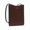 Apc Structured Brown Leather Shoulder Bag In Brown