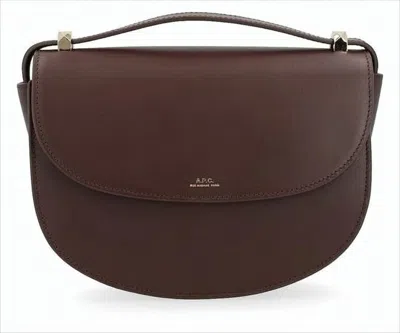 Apc Structured Cowhide Leather Crossbody Bag In Brown