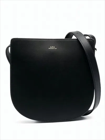 Apc Structured Crossbody Bag With Flap Closure In Black
