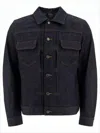 Apc Structured Denim Jacket With Contrast Stitching In Blue