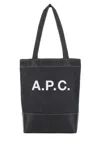 Apc A.p.c. Structured Denim Tote Bag With Leather Base