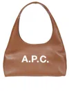 Apc A.p.c. Structured Shoulder Bag With Bold Lettering In Brown