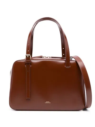 APC STRUCTURED SHOULDER BAG WITH TOP ZIP CLOSURE