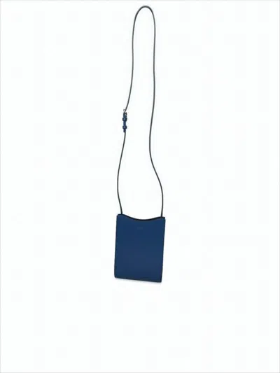 Apc Structured Square Crossbody Bag In Smooth Leather In Blue