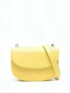 Apc Structured Yellow Leather Crossbody Bag In Yellow