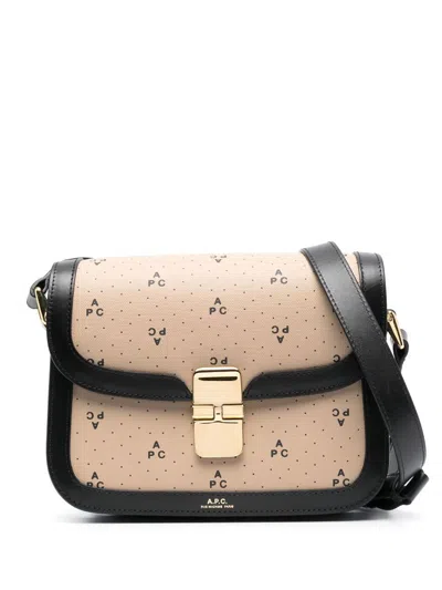 Apc Stylish Brown Crossbody Handbag For Women In Black