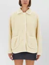Apc Stylish Coat With Large Pockets And Trim In Neutral