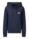 Apc Cotton Hoodie Manuela Marine In Dark Blue