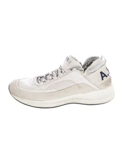 Pre-owned A.p.c. Suede Athletic Sneakers In Neutrals/white
