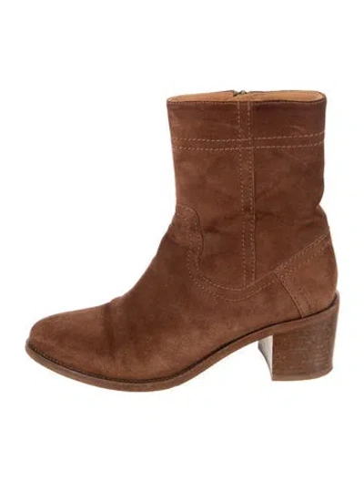 Pre-owned A.p.c. Suede Boots In Brown