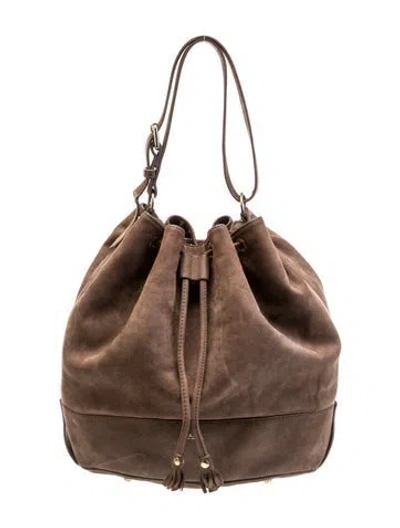 Pre-owned Apc Suede Bucket Bag In Brown