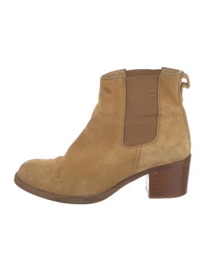 Pre-owned A.p.c. Suede Chelsea Boots In Brown