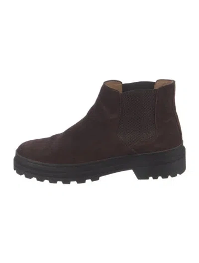 Pre-owned A.p.c. Suede Chelsea Boots In Brown