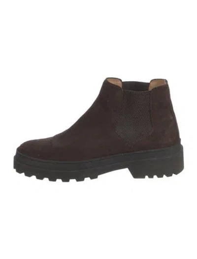 Pre-owned A.p.c. Suede Chelsea Boots In Brown