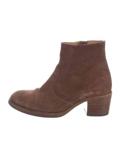 Pre-owned A.p.c. Suede Chelsea Boots In Brown