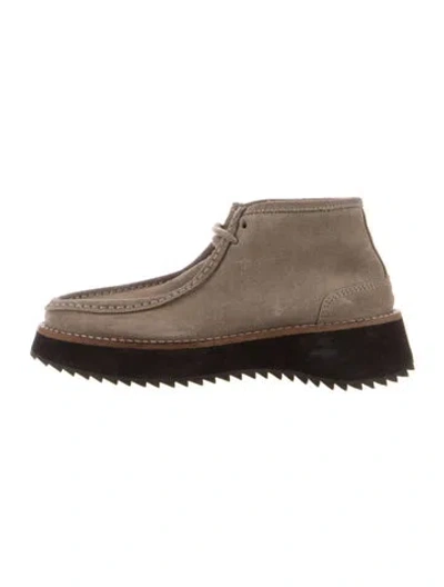 Pre-owned A.p.c. Suede Lace-up Boots In Neutrals