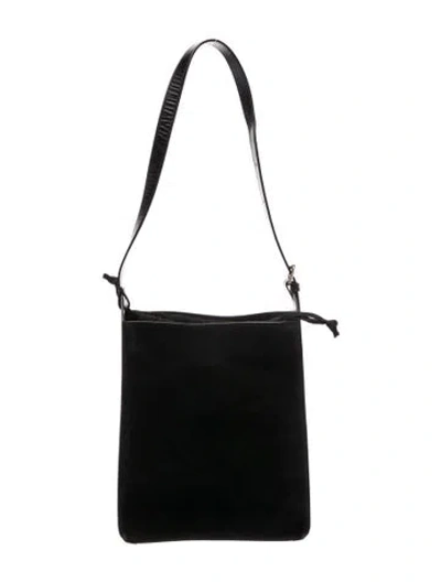 Pre-owned A.p.c. Suede Messenger Bag In Black