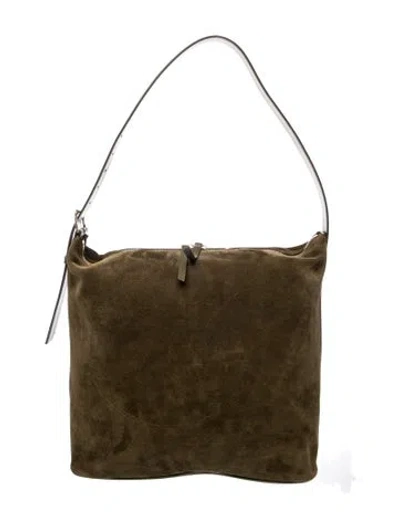 Pre-owned A.p.c. Suede Messenger Bag In Green